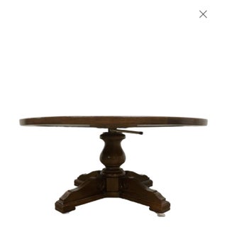 Vintage Adjustable Height Oak Parquetry Coffee Breakfast Game Table For Sale