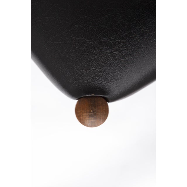 1970s Mid-Century German Beechwood Chairs with Black Faux Leather Seats, 1970s, Set of 2 For Sale - Image 5 of 9