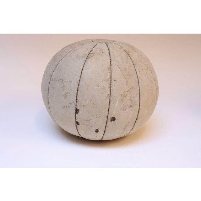 Collection of Five Vintage European Leather Medicine Balls For Sale - Image 9 of 12