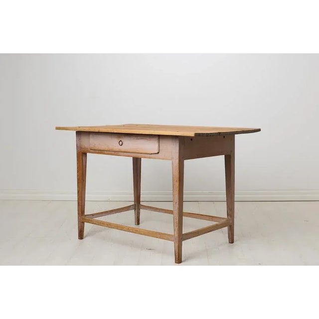 Antique Swedish Country House Table with Drawer For Sale - Image 4 of 11