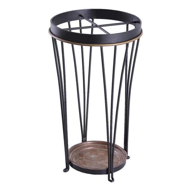 Black Iron Umbrella Holder by Pilastro, 1950s For Sale