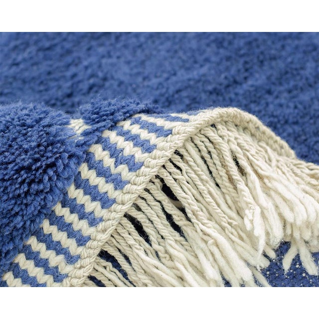 Abstract Hand-Knotted Moroccan Wool Rug | 9'3" X 5'11" | One of a Kind For Sale - Image 6 of 9