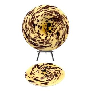 Vintage Bowls in Leopard Print on Opal Glass, 1970s, Set of 2 For Sale