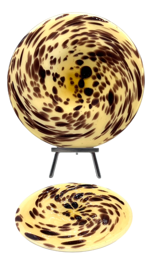 Vintage Bowls in Leopard Print on Opal Glass, 1970s, Set of 2