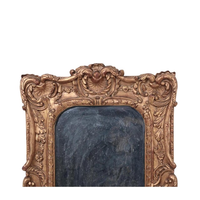 Paint Vintage Neoclassical Hand-Carved Gold Wooden Wall Mirror For Sale - Image 7 of 10