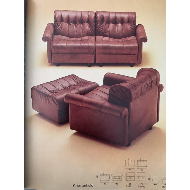 Animal Skin Mid-Century Chesterfield Modular Sofa from Strässle, 1975, Set of 5 For Sale - Image 7 of 18