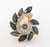 Modernist 14k Yellow Gold Sapphire Diamond Ring For Sale - Image 4 of 9