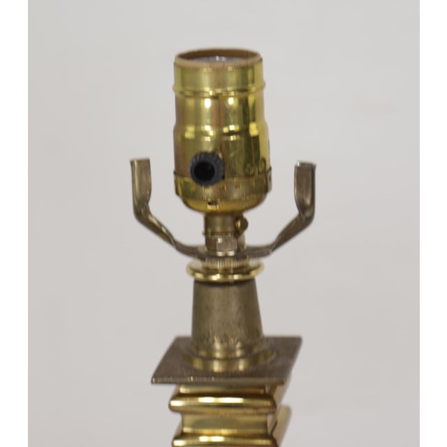 Traditional 1970s Traditional Brass Empire Column Lamp For Sale - Image 3 of 5