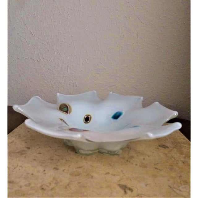 Mid 20th Century Vintage Murano White With Colorful Millefiore Bowl For Sale - Image 5 of 5