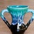 1950s Vintage French Amphora-Shaped Vase in Turquoise Flamed Glazed Stoneware from Vallauris, 1950 For Sale - Image 5 of 9