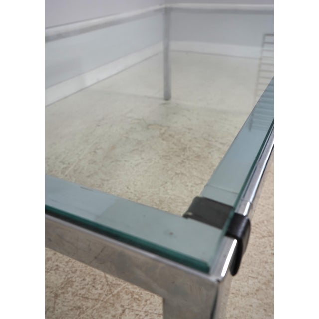 Metal Milo Baughman Mid Century Modern Glass Top Table & 6 Chairs Set For Sale - Image 7 of 18