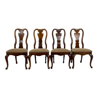 Vintage Thomasville Queen Anne Style Dining Side Chairs - Set of 4 For Sale