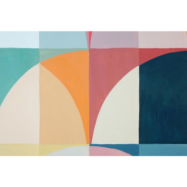 2026, Modern Bauhaus Painting, Sonoma Superbloom, Abstract Geometric Landscape Triptych in Vivid Tones, Original Painting by Natalia Roman For Sale - Image 10 of 11
