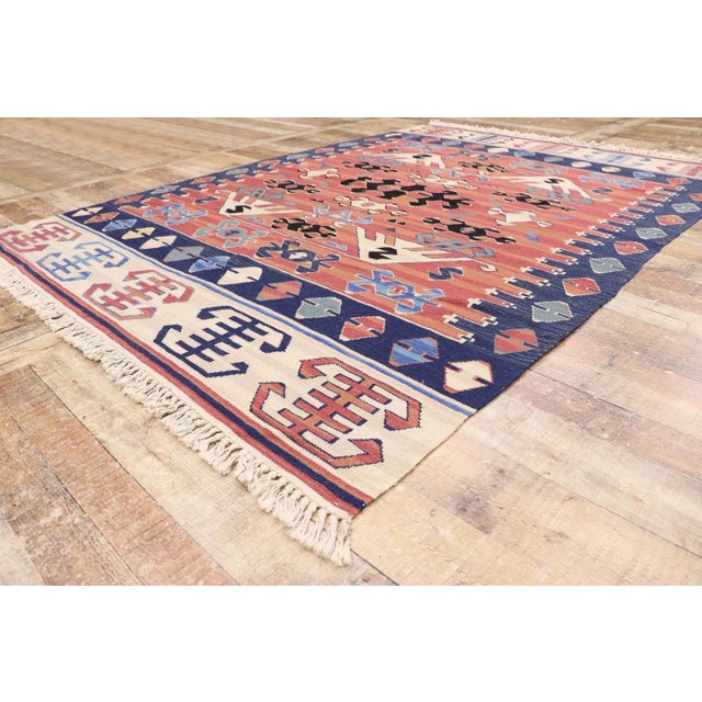 Vintage Persian Bijar Kilim Rug - 05'06 X 07'10 For Sale In Dallas - Image 6 of 8