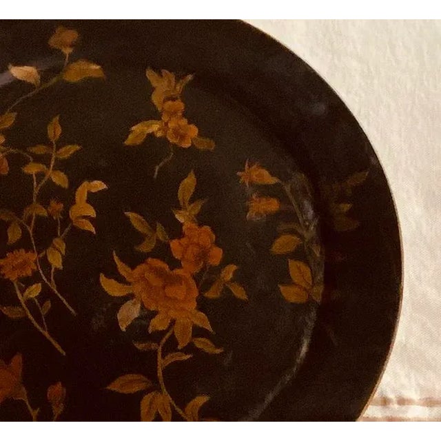 Vintage American Toleware Round Tea Tray For Sale - Image 11 of 18