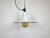 Industrial dark white (light grey) enamel pendant light made in Poland during the 1960s. White enamel inside the shade....