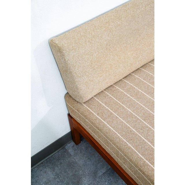 Mid Century Modern Sofa Sectional Daybed Wool Stripes Modular 4 Piece MCM Couch For Sale - Image 11 of 12