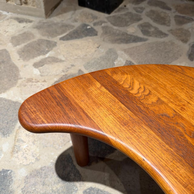 Wood Solid Teak Wood Coffee or Side Table in a Kidney Shape Mid Century Modern For Sale - Image 7 of 16