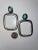 Native American Late 20th Century Turquoise and Silver Navajo Oversized Statement Earrings - 2 Pieces For Sale - Image 3 of 5