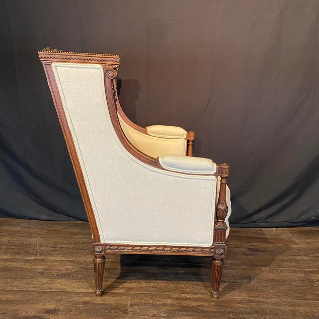 French Louis XVI Armchair With Exceptional Carving For Sale - Image 9 of 12