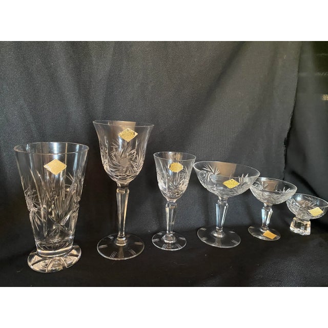 Vintage Exquisite and Elegant Hand Cut Crystal Stemware and glasses made in Germany. The are 60 pieces. Ten of each of six...