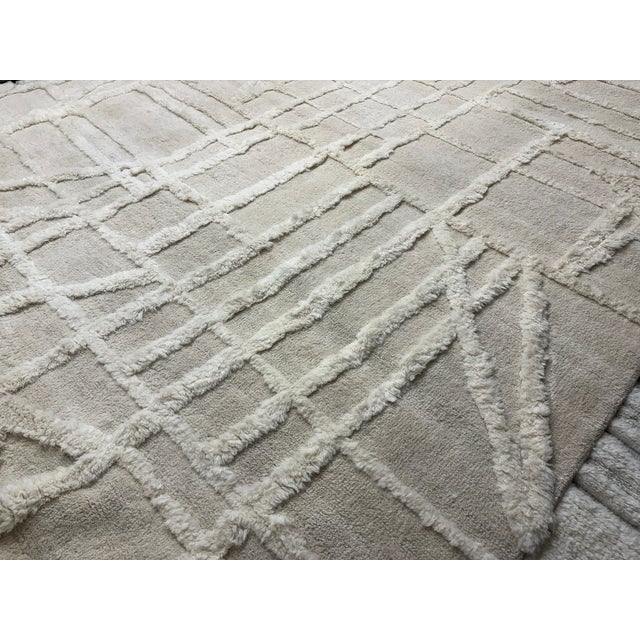 Rh Almora Wool Rug – 10' × 14' Cream | Hand-Knotted New Zealand Wool | Sculptural Abstract Contemporary Design For Sale In Columbus - Image 6 of 18