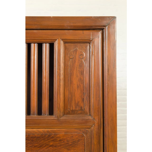 Chinese Vintage Cabinet with Fretwork Design, Doors and Drawers For Sale - Image 4 of 13