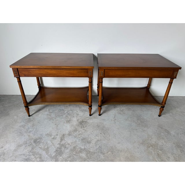 Pair of Vintage John Scalia for Schmieg & Kotzian Galleried Style One-Drawer Nightstands For Sale - Image 16 of 16