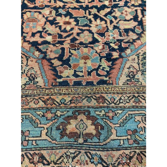 Blue Antique Persian Farahan Area Rug 5x6 For Sale - Image 8 of 8