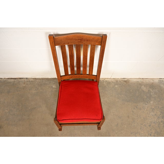 L. & J. G. Stickley Antique Mission Oak Arts & Crafts Rocking Chair, Circa 1910 For Sale In South Bend - Image 6 of 14