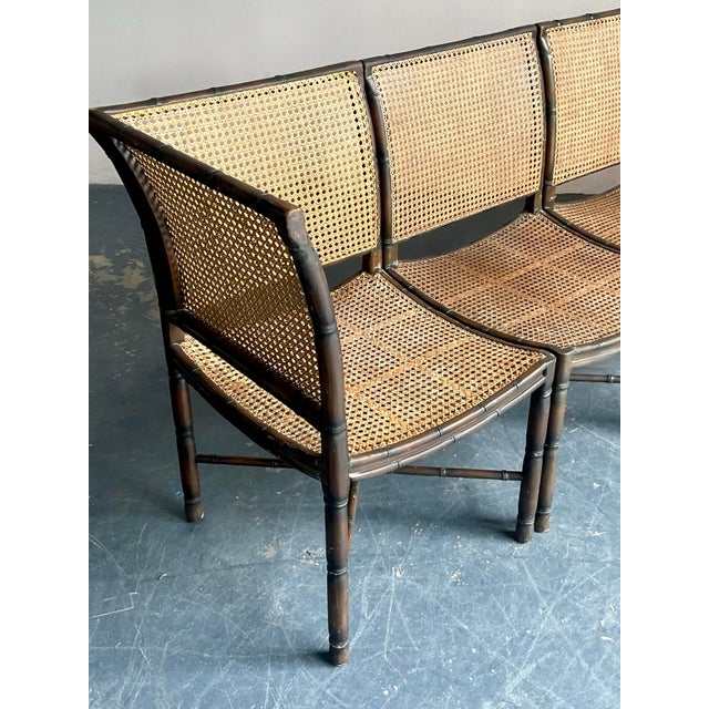 Mid 20th Century Vintage Boho Cane Sectional Sofa After Palecek For Sale - Image 5 of 10