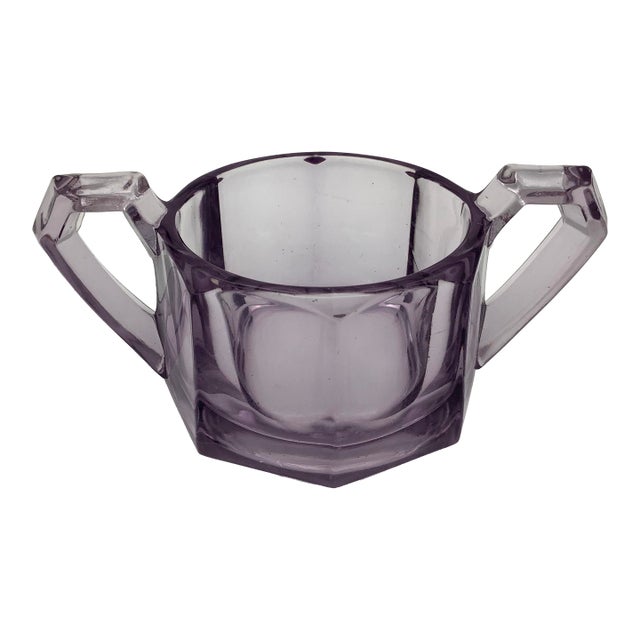 Antique Amethyst Glass Sugar Bowl For Sale