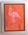 Flamingo bird in tropical colors using shades of apricot and orange, bright green and crimson with a double border....