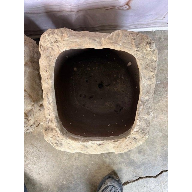 Terra Cotta Pair of Terra Cotta Planters With Organic Sculptural Form For Sale - Image 8 of 10