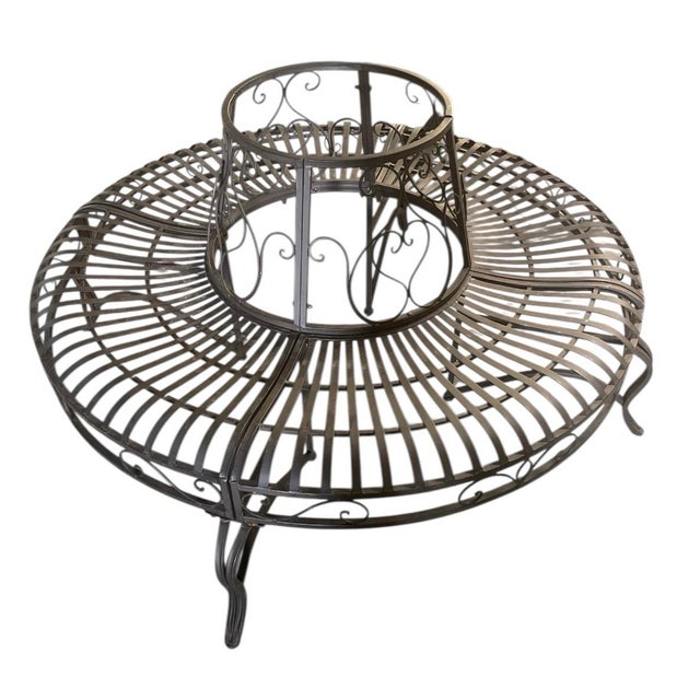 2000 - 2009 Victorian Style Wrought Iron Circular Tree Bench For Sale - Image 5 of 7