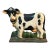 Cast Iron Holstein Cow Doorstop Folk Art Farmhouse Vintage Chippy Paint Signed For Sale