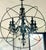 An exceptional statement lighting fixture featuring a genuine 48-inch Restoration Hardware metal orb, designed by Timothy...