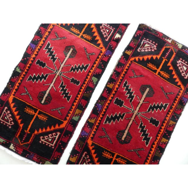 1980s Petite Turkish Hand-Knotted Wool Rugs - a Pair 20'' X 43'' For Sale - Image 9 of 11