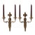 Pair Vintage Bronze Wall Candle Sconces, French Regency Style Candelabra, Hollywood Regency Brass Wall Decor, Neoclassical Candle Holders For Sale