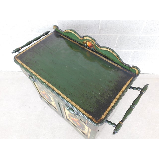 Antique Signed Peter Ompir Hand Paint Wash Stand 37"w For Sale - Image 9 of 18