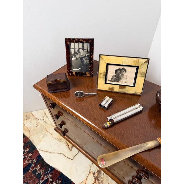 Vintage Italian Leather and Gilt Aluminum Cigarette Dispenser Box in the style of Jacques Adnet, 1950s For Sale - Image 4 of 18