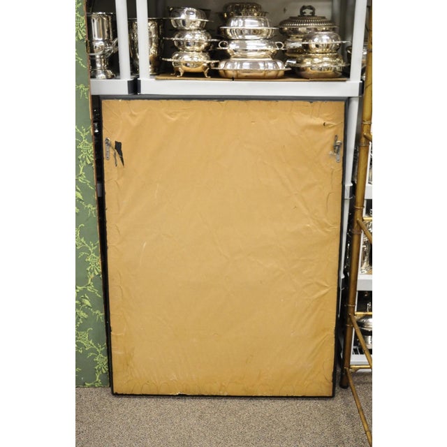 Vintage Chinoiserie Orientalist Verre Eglomise Smoked Glass Figural Wall Mirror For Sale - Image 15 of 16