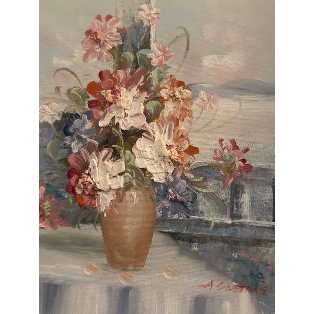 Vintage Impasto Floral Oil Painting on Canvas, Signed "A. Sweeting" For Sale - Image 13 of 16
