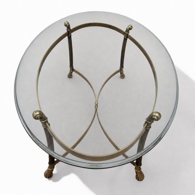 Late 20th Century Attributed LaBarge Glass Top Brass Coffee Table For Sale - Image 12 of 18