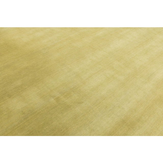 Textile Apadana's Modern Gabbeh Hand-Loom Wool Area Rug in Citron Color For Sale - Image 7 of 9
