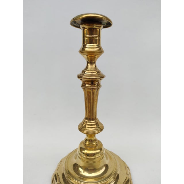 Gold Regency Brass Candlesticks, 1700s, Set of 2 For Sale - Image 8 of 17