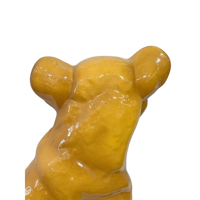 Vintage Mid Century Ceramic Lion Cub Statue For Sale - Image 6 of 15