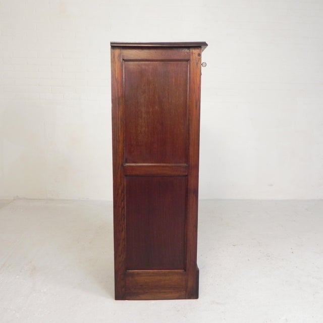 Wood Oak Roller Shutter Cabinet with Shutter, 1930s For Sale - Image 7 of 18