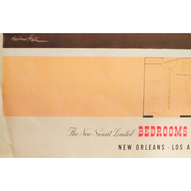 1950s 1950 American Transport Poster, 'Southern Pacific Lines (Bedrooms en Suite)', William Haines Hall For Sale - Image 5 of 5