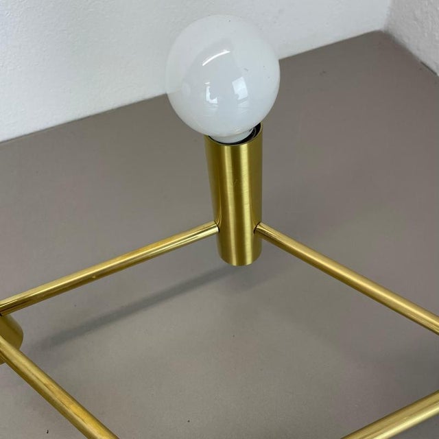Italian Space Age Brass Ceiling Sconce in the style of Stilnovo, Italy, 1970s For Sale - Image 10 of 18
